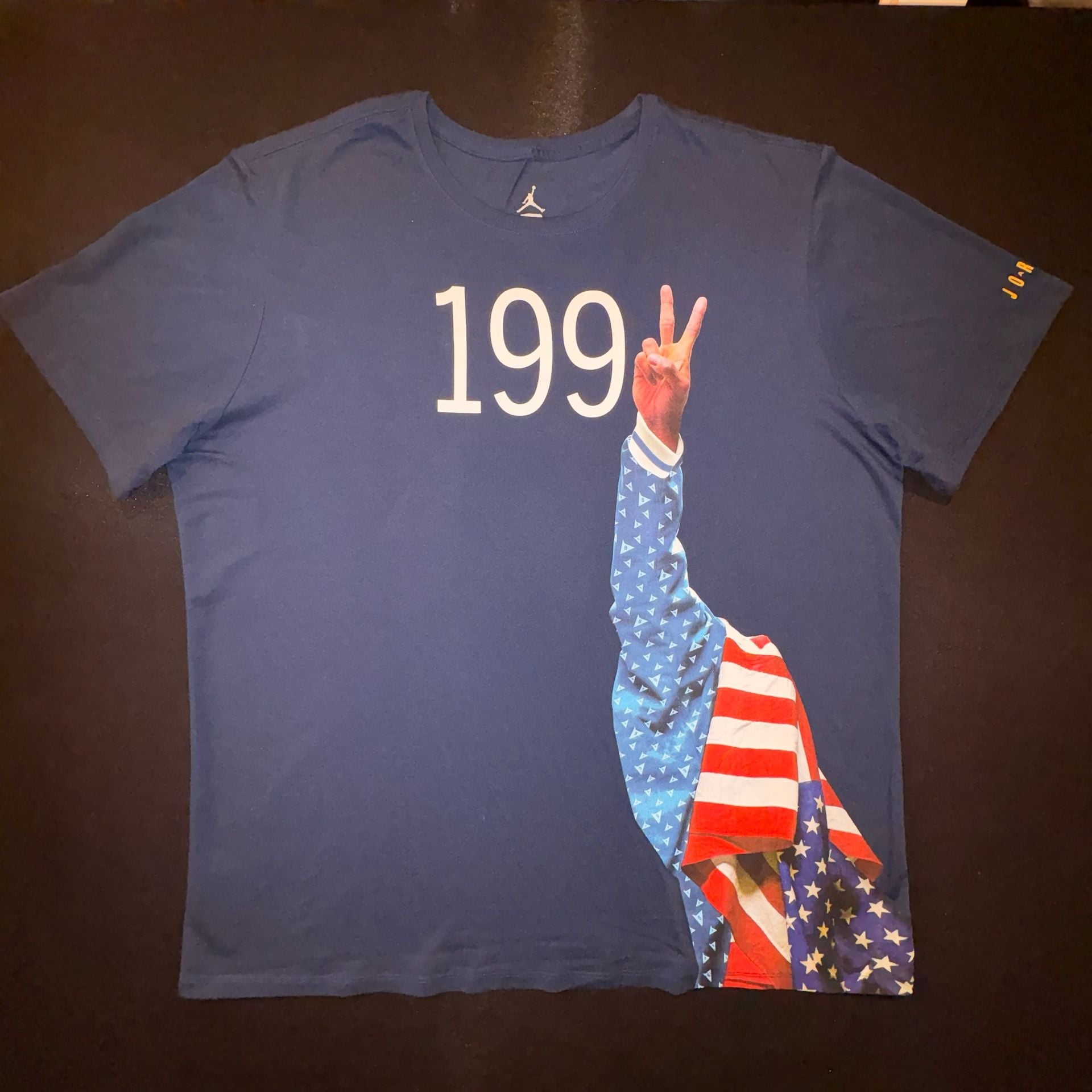 Jordan Brand 1992 Barcelona Olympic Dream Team Peace Sign Tribute TShirt  Bl